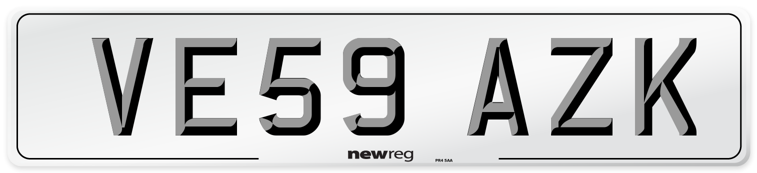 VE59 AZK Number Plate from New Reg
